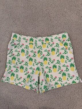 Janie and Jack Pineapple Print Shorts - White, Yellow, Green, Pink